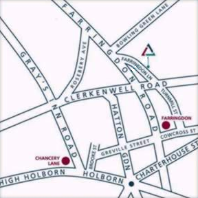 Map showing directions to GBdirect Central London Training Courses